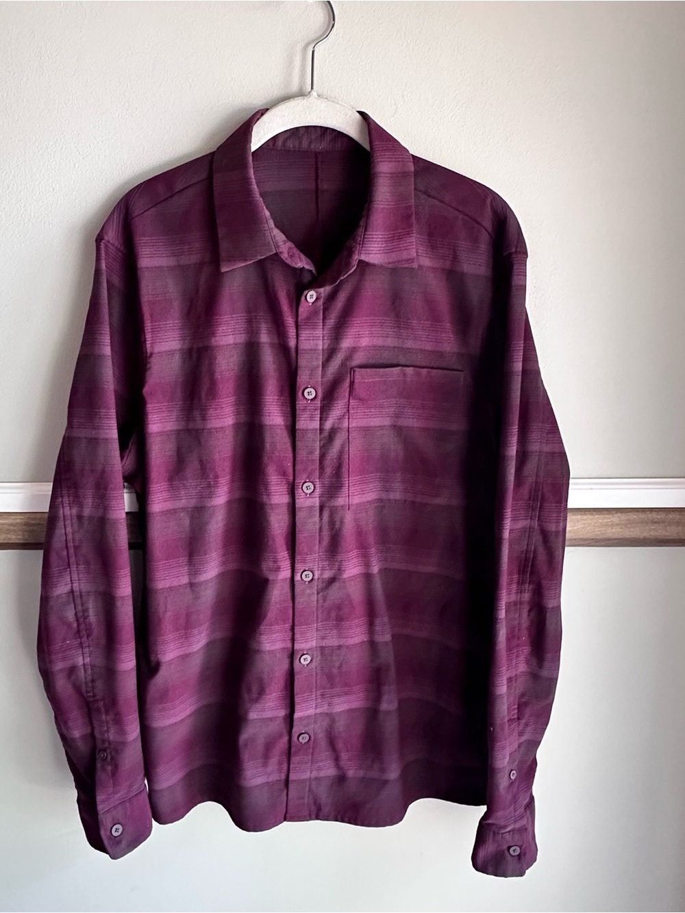 Lululemon Masons Peak Purple Flannel Long Sleeve Shirt